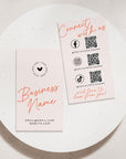 Social Media Connect with Us QR Code Business Card Canva Template | Inez - Trendy Fox Studio
