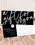 Gift Certificate Canva Template | Modern Black Boho | Inez - Trendy Fox Studio