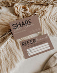 Refer A Friend Discount Business Card Canva Template | Modern Editorial | Lyra - Trendy Fox Studio