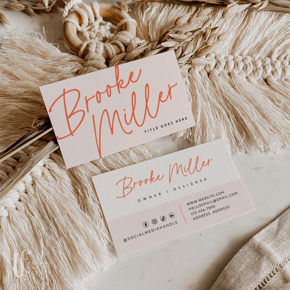 Business Card Canva Template | Elegant Boho | Inez - Trendy Fox Studio