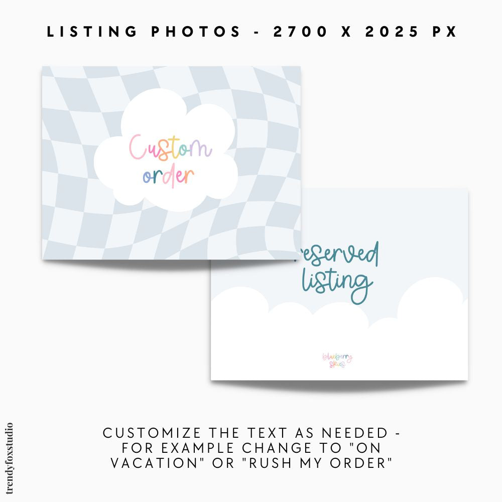 Etsy Shop Kit Canva Template | Pastel Rainbow Check Etsy Banner, Listing Photos, Icon | Lumi