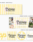Preppy Cottagecore Facebook Cover Branding Set Canva Template | Yara - Trendy Fox Studio