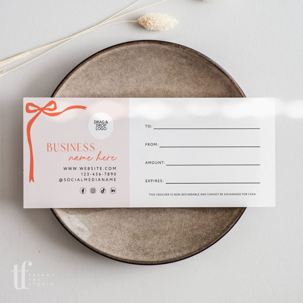 Gift Certificate Canva Template | Modern Boho | Inez - Trendy Fox Studio