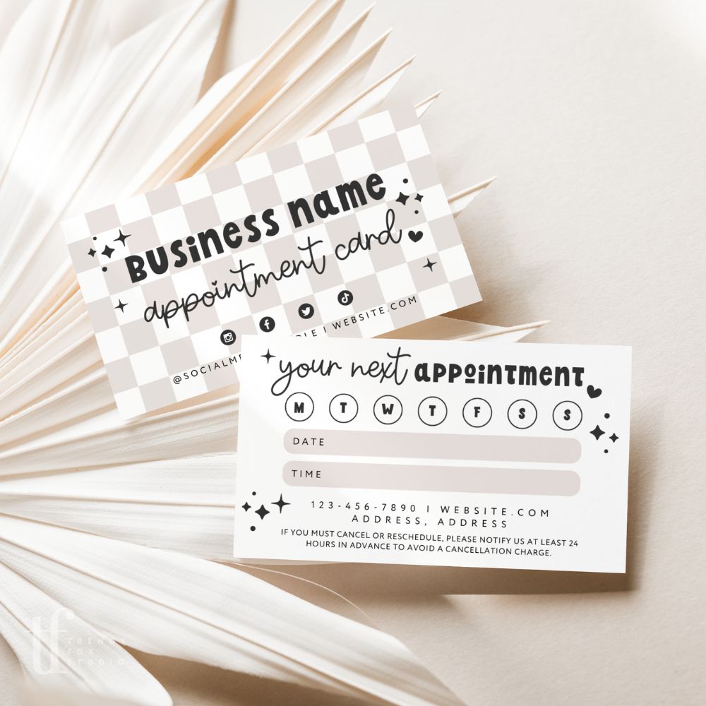 Appointment Reminder Card Canva Template | Cute Retro | Millie - Trendy Fox Studio