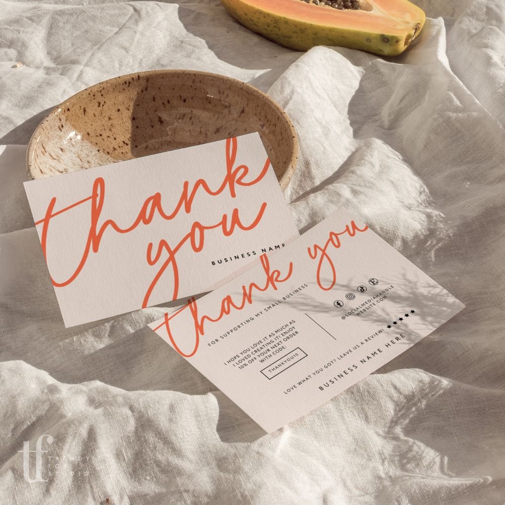 Business Thank You Card Canva Template | Elegant Boho | Inez - Trendy Fox Studio