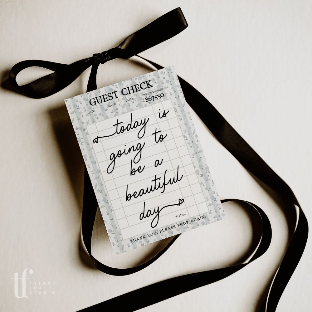 Business Thank You Card Canva Template | Guest Check | Cottagecore Shabby Chic | Aubrie - Trendy Fox Studio