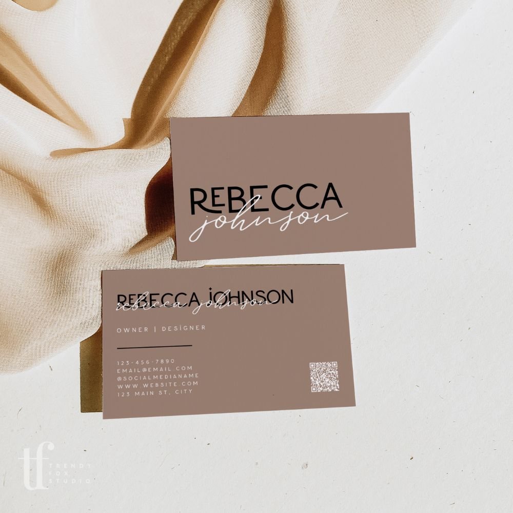 Business Card Canva Template | Modern Editorial | Lyra - Trendy Fox Studio