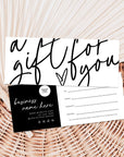 Gift Certificate Canva Template | Modern Black Boho | Inez - Trendy Fox Studio