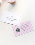 Business Card Canva Template with QR Code | Coquette Stripes | Brit - Trendy Fox Studio