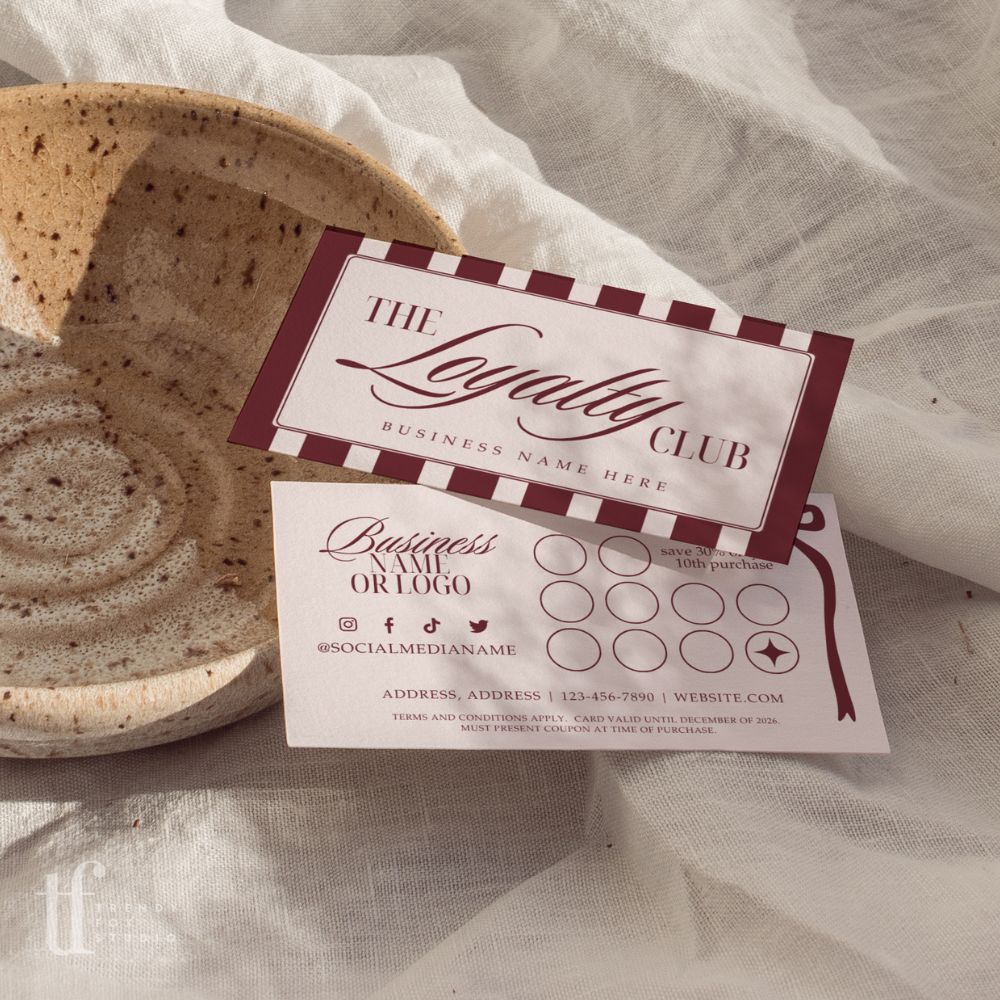 Loyalty Card Canva Template | Elegant Old Money | Lorna - Trendy Fox Studio
