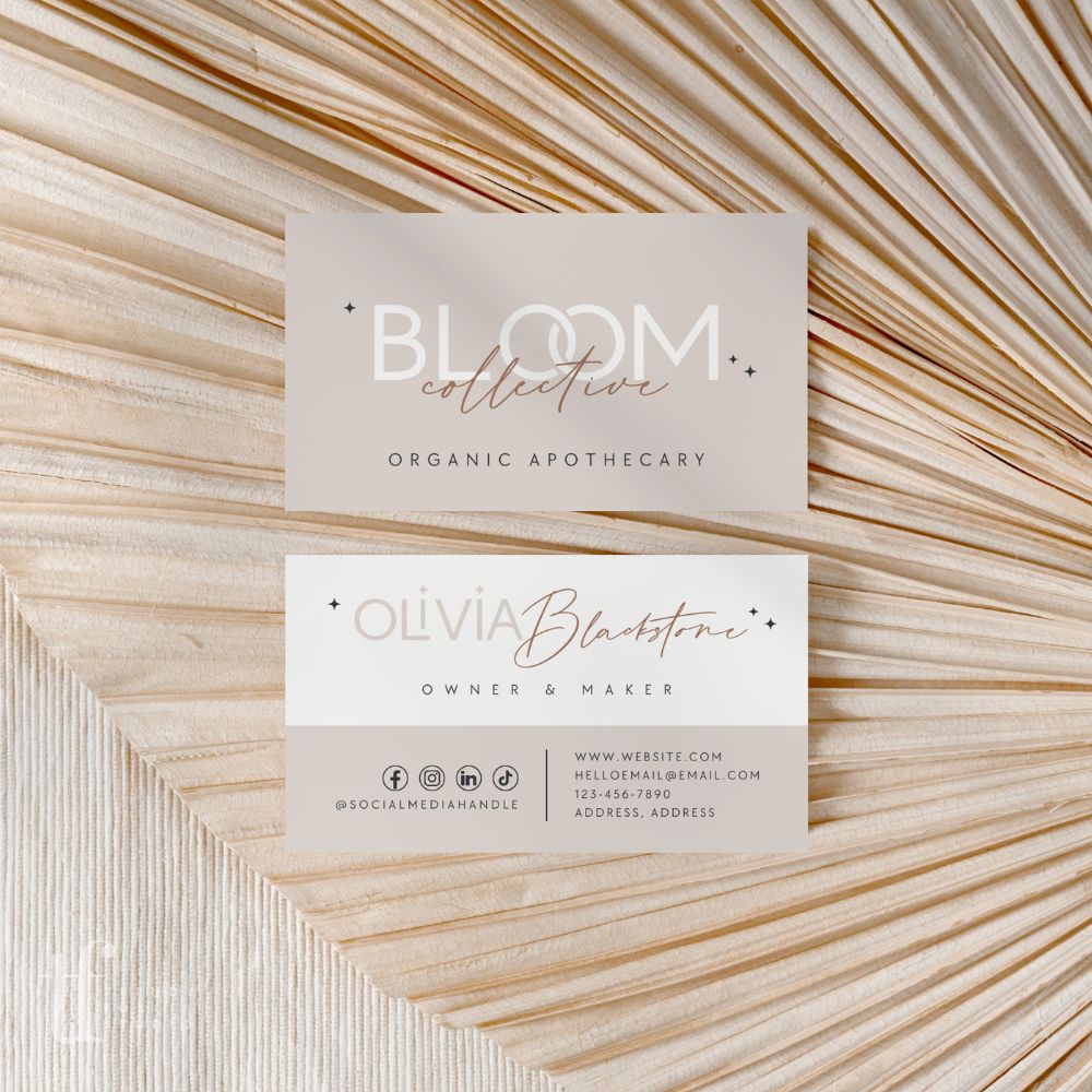 Business Card Canva Template | Elegant Boho | Noa - Trendy Fox Studio