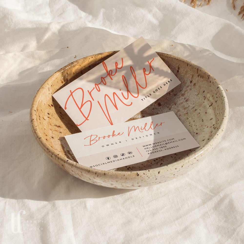 Business Card Canva Template | Elegant Boho | Inez - Trendy Fox Studio