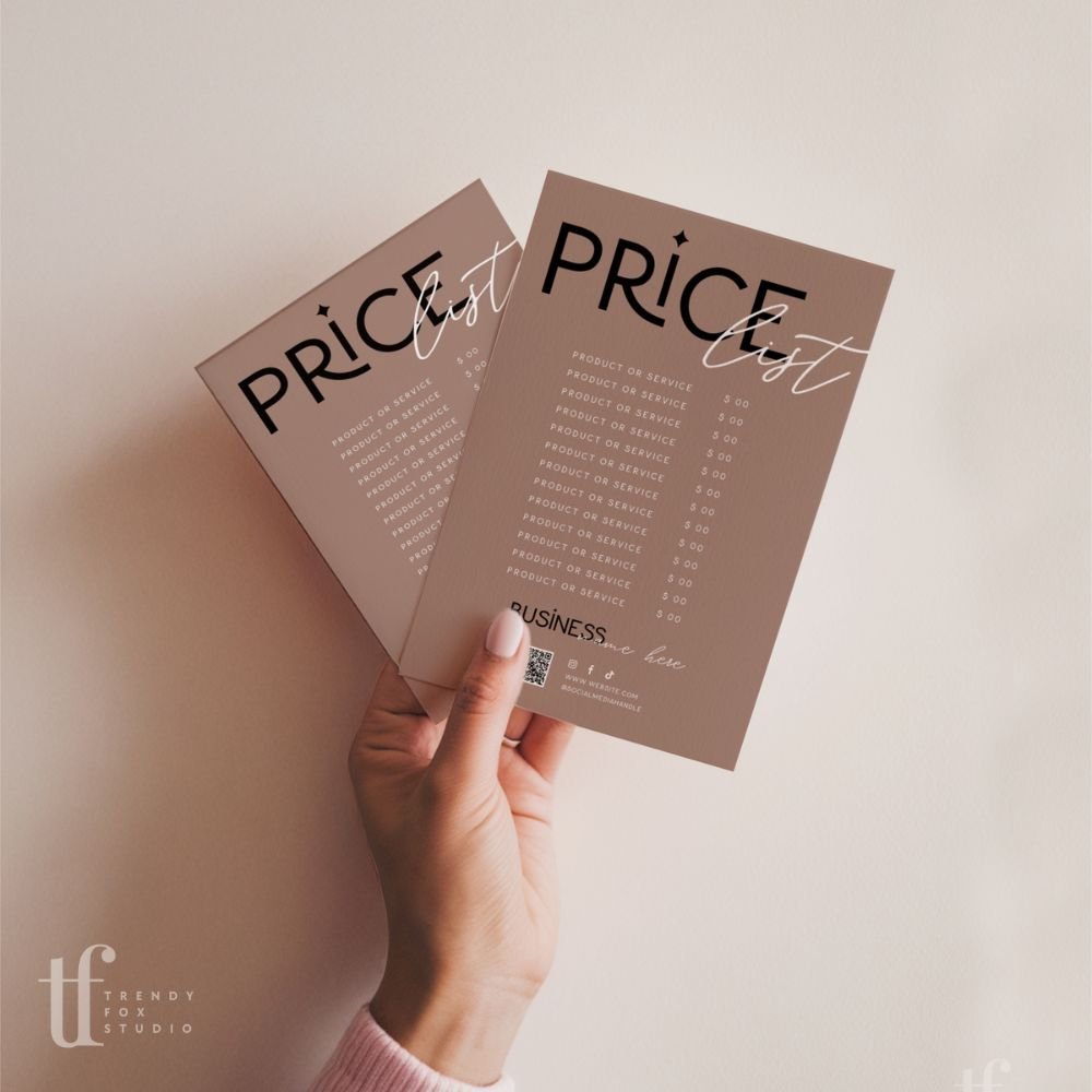 Price List Menu Canva Template | Modern Editorial | Lyra - Trendy Fox Studio