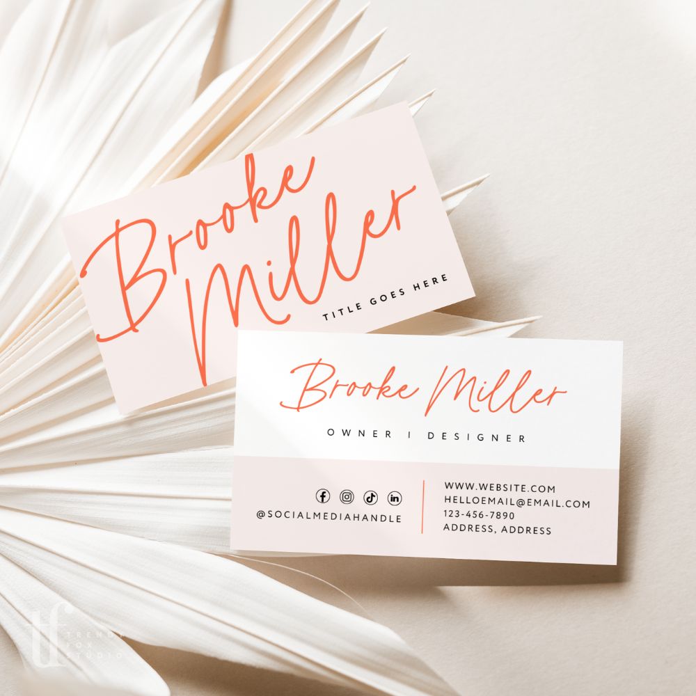 Business Card Canva Template | Elegant Boho | Inez - Trendy Fox Studio