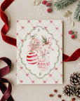 Christmas Business Thank You Card Canva Template | Coquette Watercolor Ornaments Holiday Insert