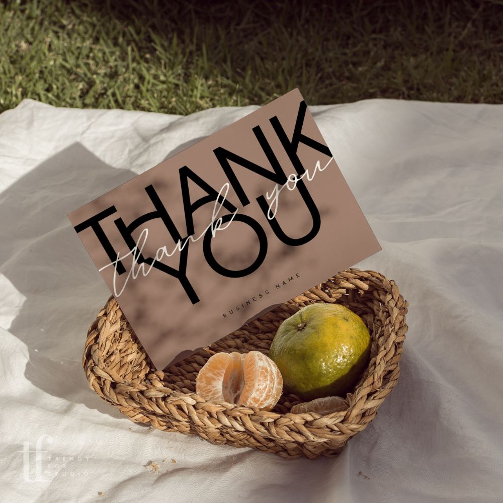Business Thank You Card Canva Template | Modern Editorial | Lyra - Trendy Fox Studio