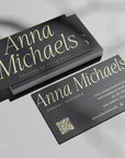 Business Card with QR Code Canva Template | Luxe Black | Nysa - Trendy Fox Studio