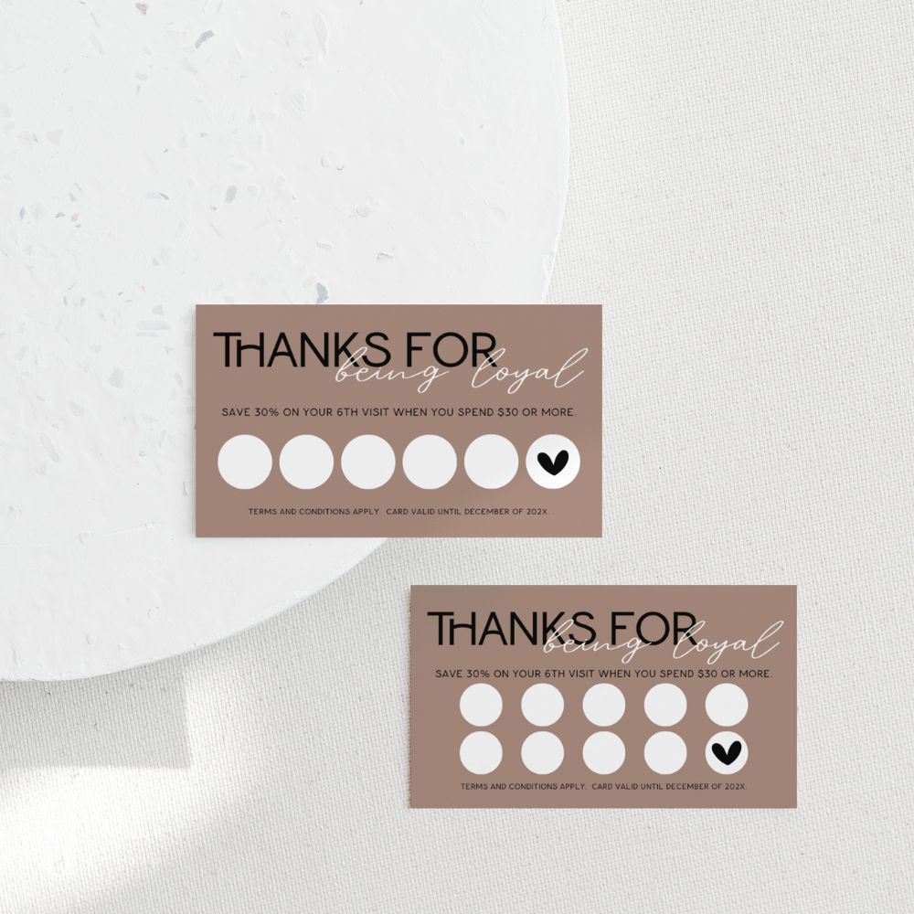 Loyalty Stamp Card Canva Template | Modern Editorial | Lyra - Trendy Fox Studio