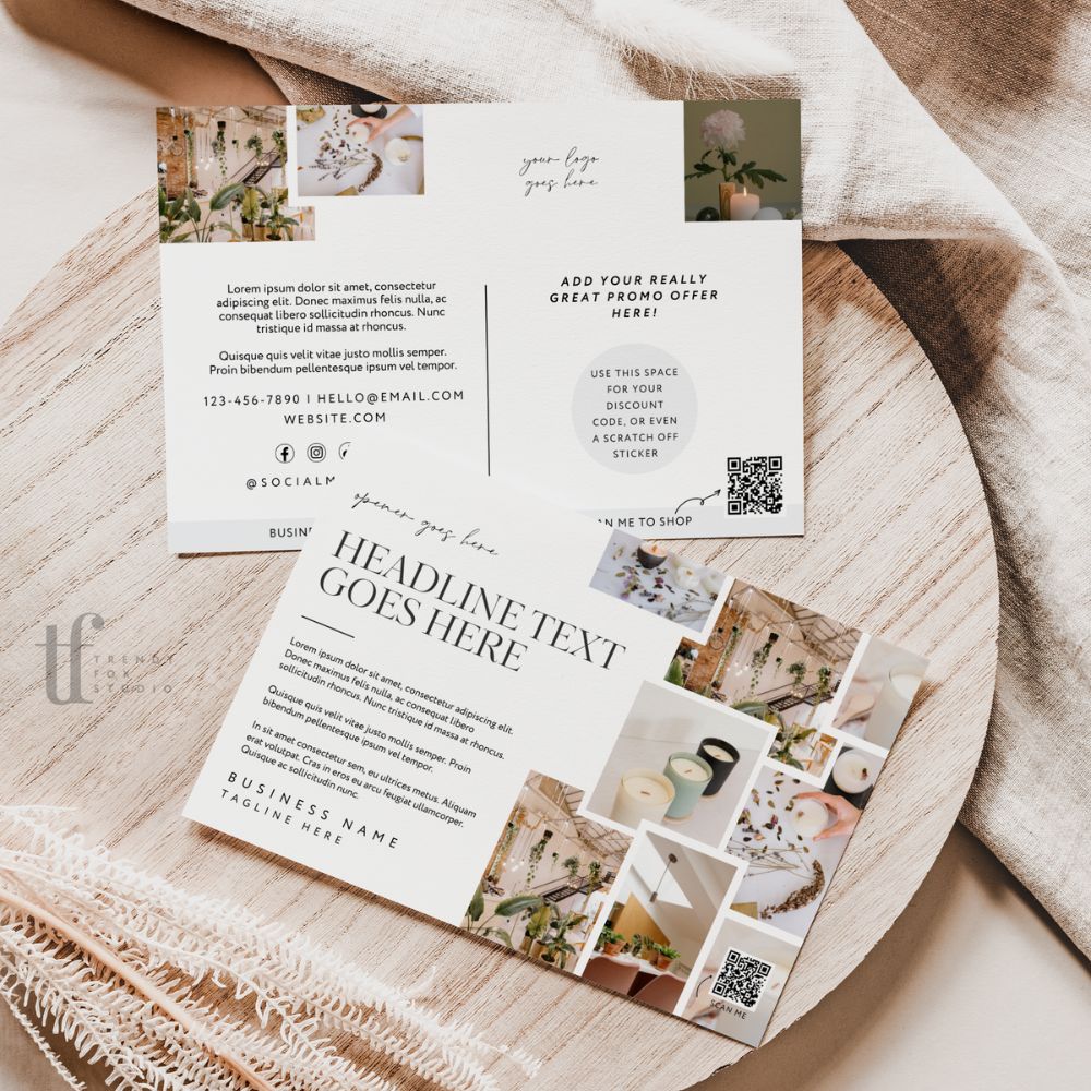 Wholesale Postcard Canva Template | Marketing Flyer with QR Code - Trendy Fox Studio