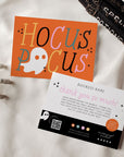 Halloween Business Thank You Card Canva Template | Hocus Pocus Ghost