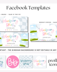 Pastel Rainbow Whimsical Facebook Cover Branding Set Canva Template | Lumi