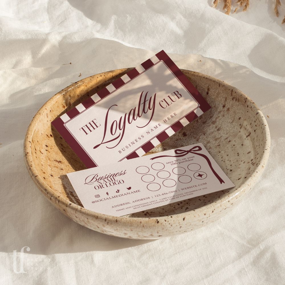 Loyalty Card Canva Template | Elegant Old Money | Lorna - Trendy Fox Studio