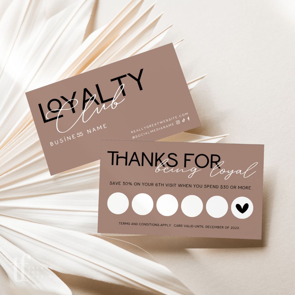 Loyalty Stamp Card Canva Template | Modern Editorial | Lyra - Trendy Fox Studio