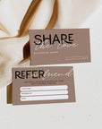 Refer A Friend Discount Business Card Canva Template | Modern Editorial | Lyra - Trendy Fox Studio