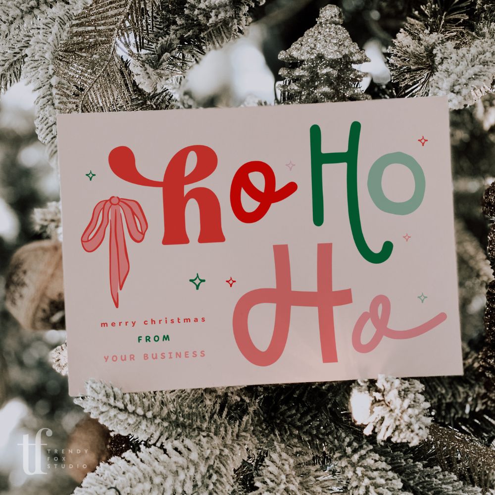 Christmas Business Thank You Card Canva Template | Quirky & Fun Holiday Insert - Trendy Fox Studio
