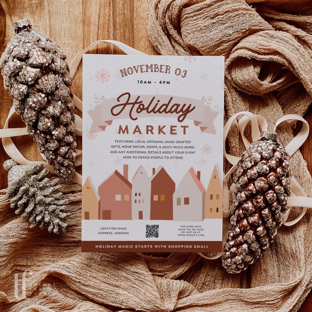 Christmas Craft Fair Event Flyer Canva Template - Trendy Fox Studio