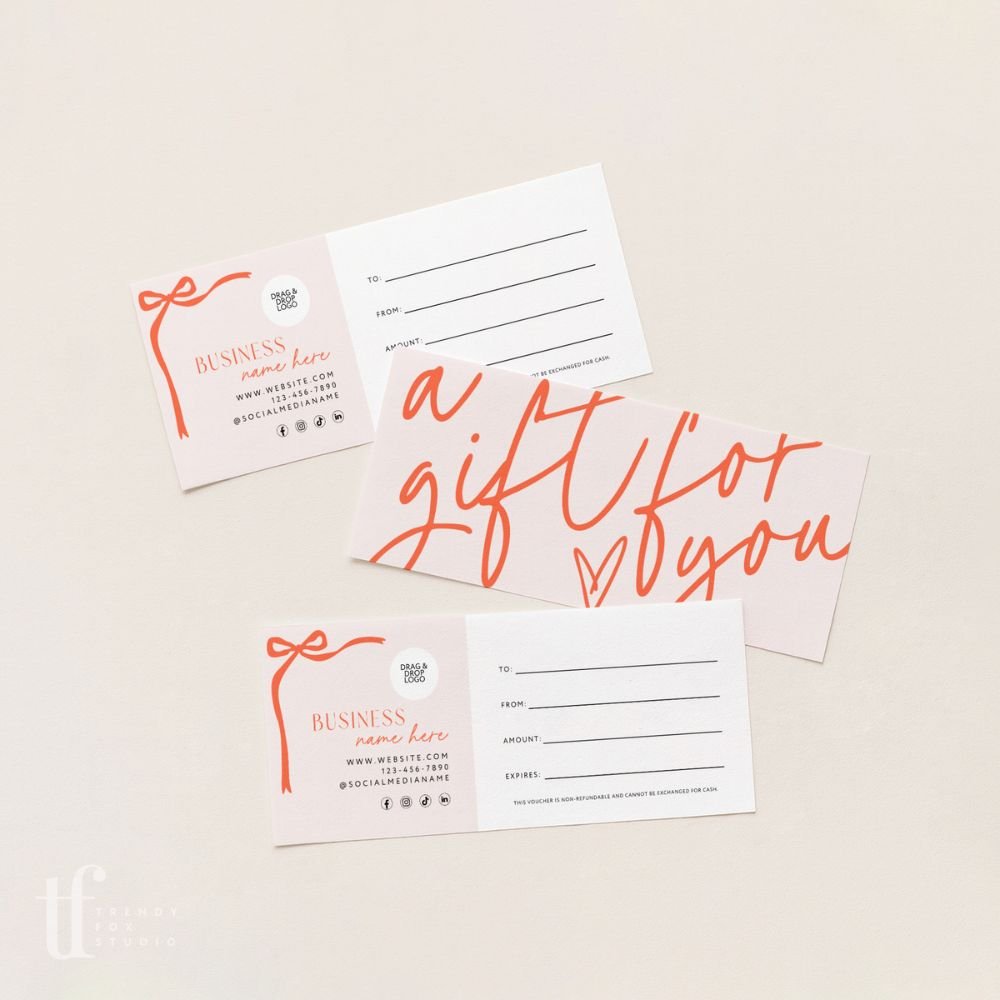 Gift Certificate Canva Template | Modern Boho | Inez - Trendy Fox Studio