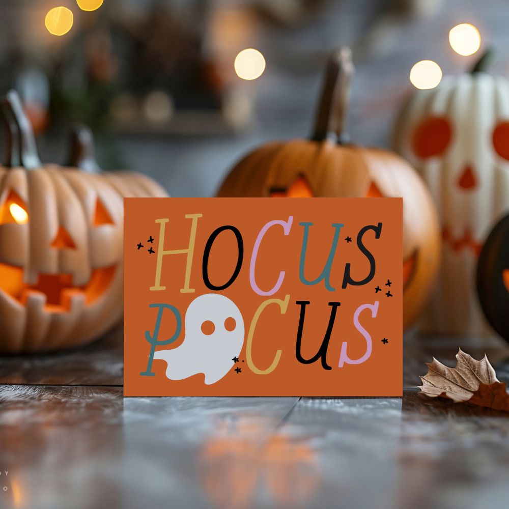 Halloween Business Thank You Card Canva Template | Hocus Pocus Ghost