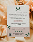 Christmas Business Thank You Card Canva Template | Classic Bows Holiday Insert