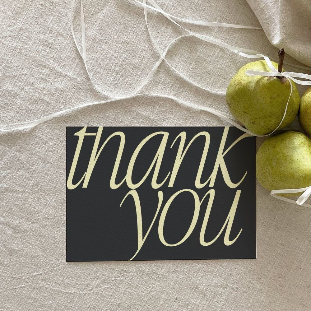 Business Thank You Card Canva Template | Luxe Black | Nysa - Trendy Fox Studio