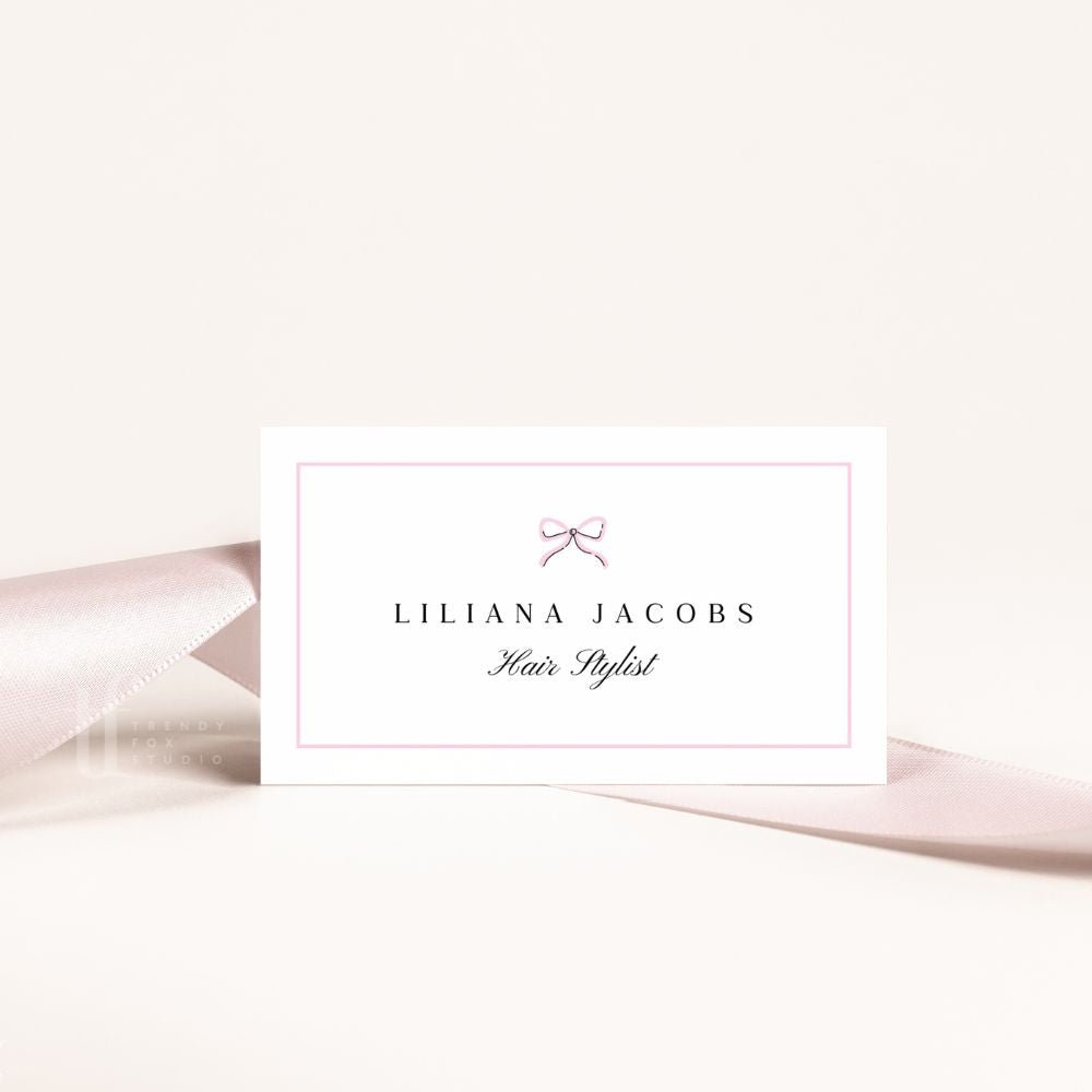 Refer A Friend Discount Card Canva Template | Striped Coquette | Brit - Trendy Fox Studio