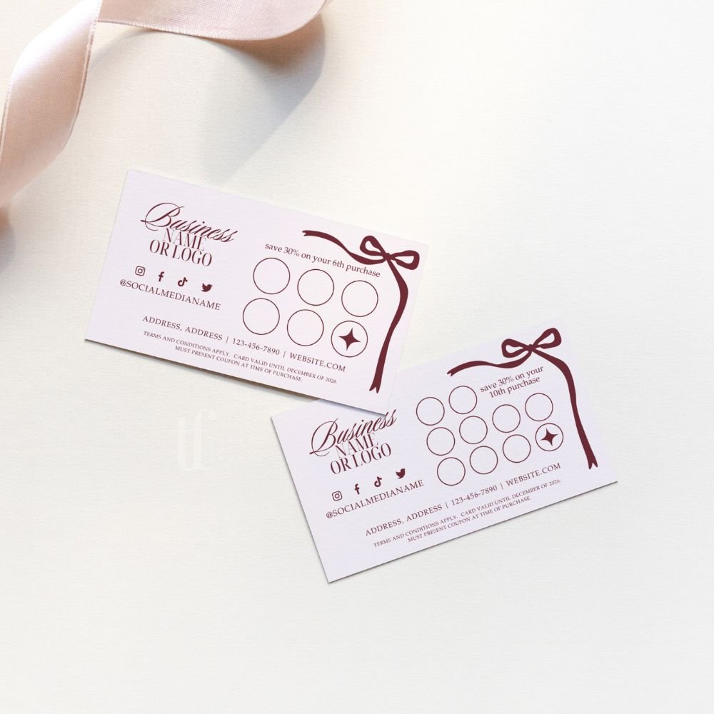 Loyalty Card Canva Template | Elegant Old Money | Lorna - Trendy Fox Studio