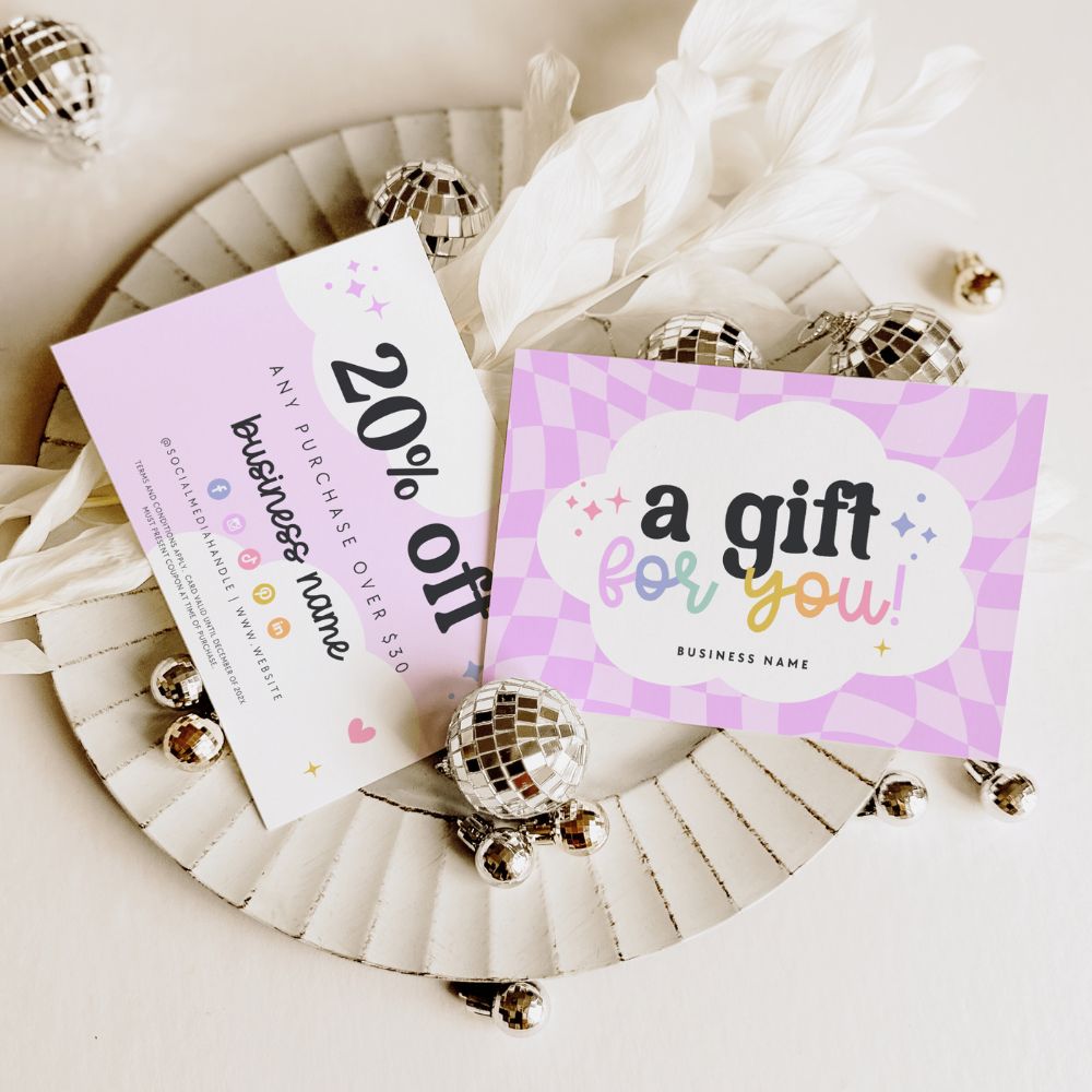 Business Coupon Post Card, Discount Card Canva Template | Colorful Rainbow | Lulu - Trendy Fox Studio