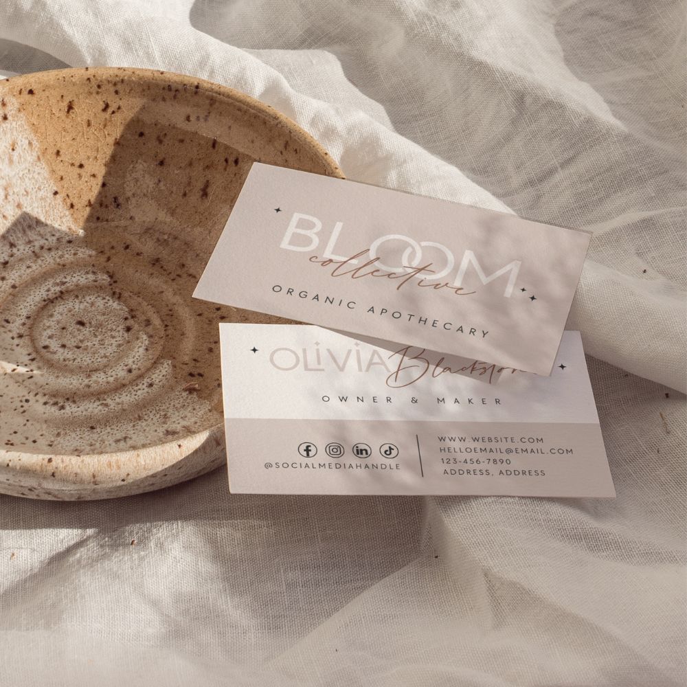Business Card Canva Template | Elegant Boho | Noa - Trendy Fox Studio