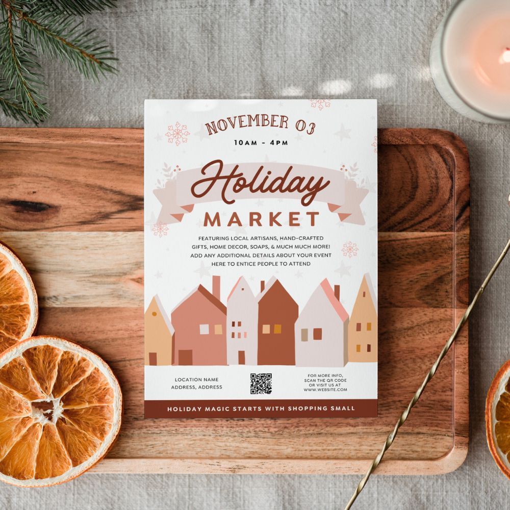 Christmas Craft Fair Event Flyer Canva Template - Trendy Fox Studio