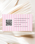 Business Card Canva Template with QR Code | Coquette Stripes | Brit - Trendy Fox Studio