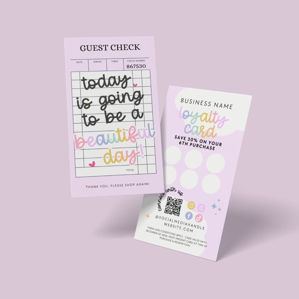 Loyalty Card Canva Template | Colorful Rainbow | Lulu - Trendy Fox Studio