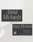Business Card with QR Code Canva Template | Luxe Black | Nysa - Trendy Fox Studio