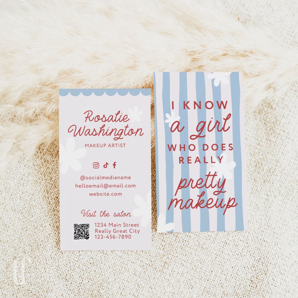 Beauty Business Card Canva Template | Preppy Cottagecore | Margot - Trendy Fox Studio