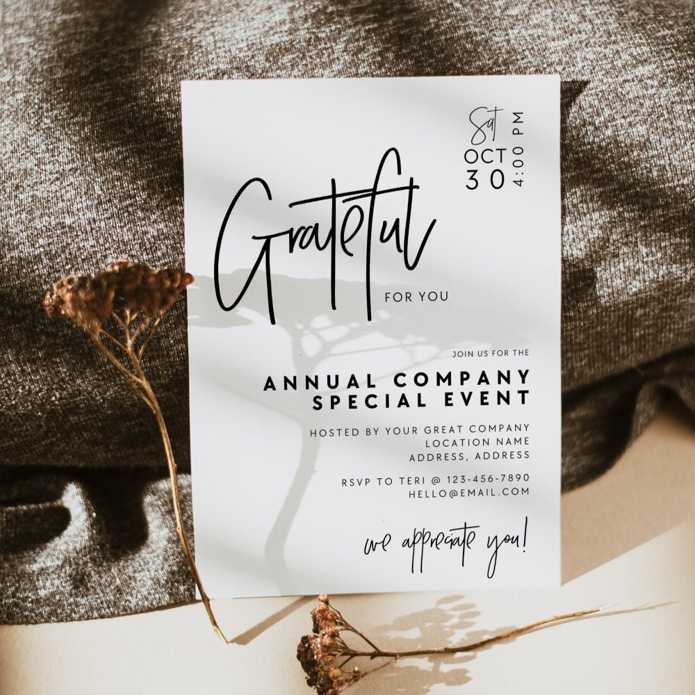 Company Party Business Invitation Canva Template | Dusk - Trendy Fox Studio