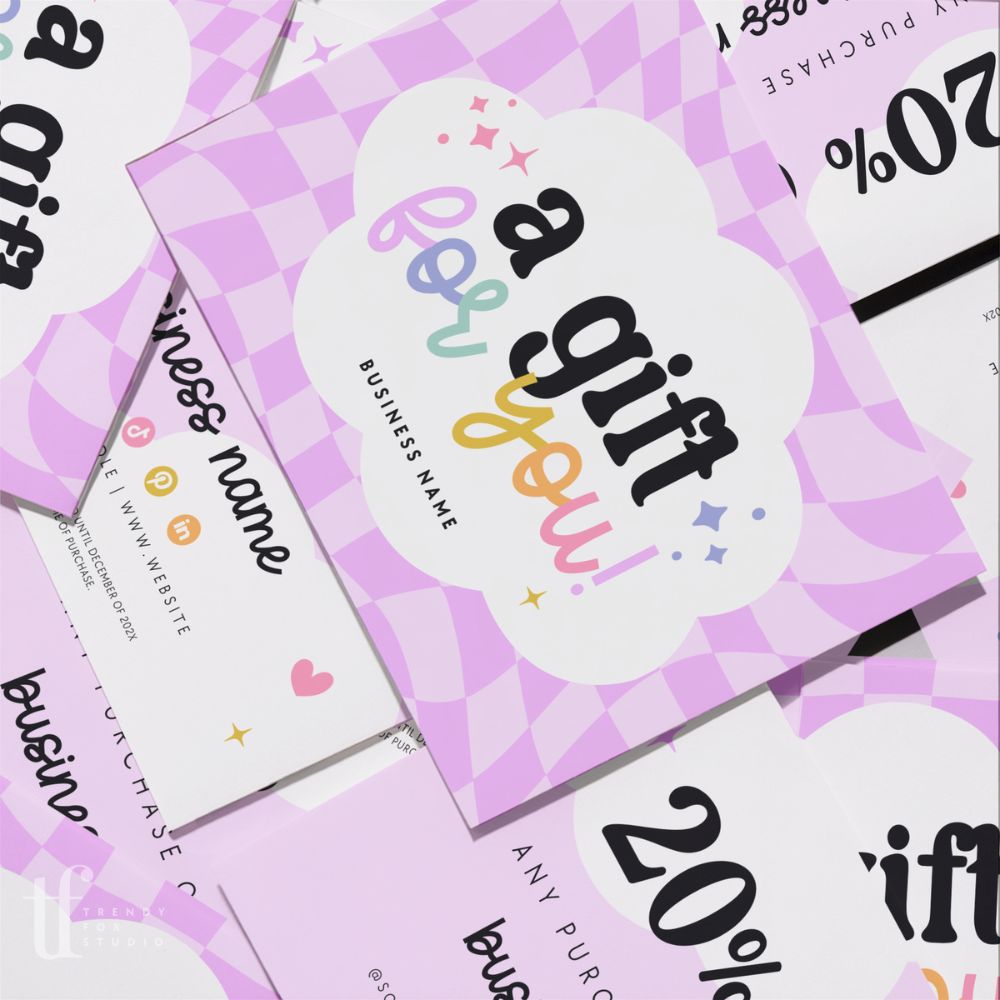 Business Coupon Post Card, Discount Card Canva Template | Colorful Rainbow | Lulu - Trendy Fox Studio