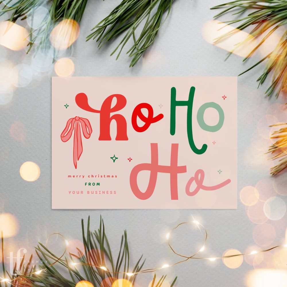 Christmas Business Thank You Card Canva Template | Quirky & Fun Holiday Insert - Trendy Fox Studio