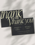 Business Thank You Card Canva Template | Luxe Black | Nysa - Trendy Fox Studio