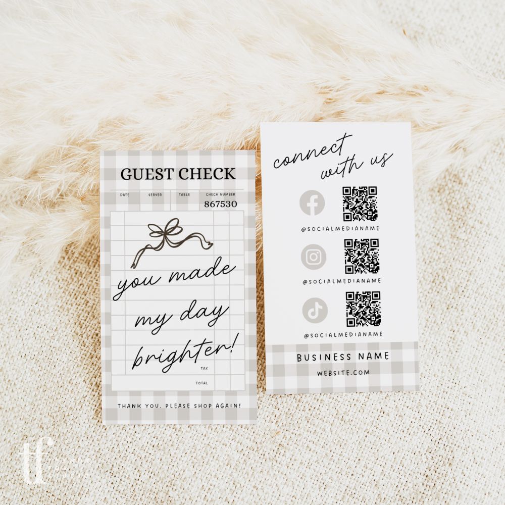 Social Media Connect with Us QR Code Business Card Canva Template | Lula - Trendy Fox Studio