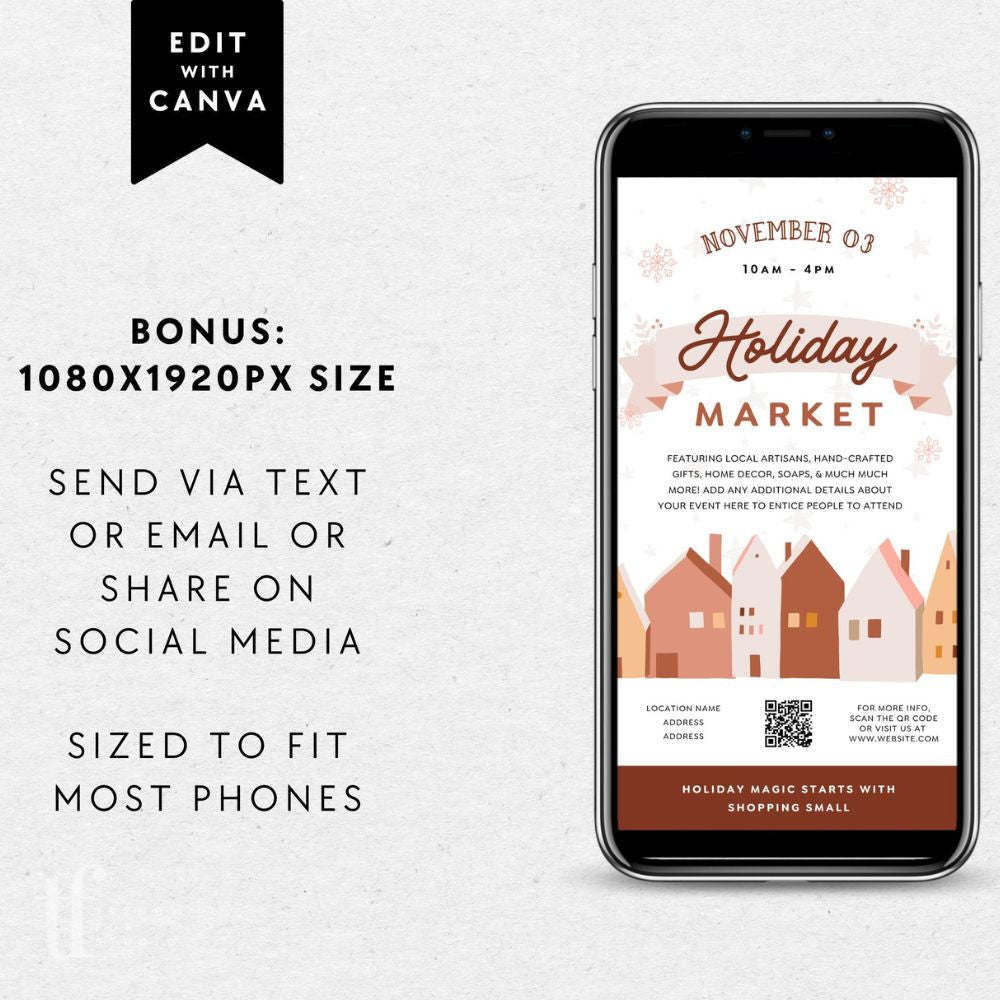Christmas Craft Fair Event Flyer Canva Template - Trendy Fox Studio