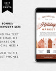 Christmas Craft Fair Event Flyer Canva Template - Trendy Fox Studio
